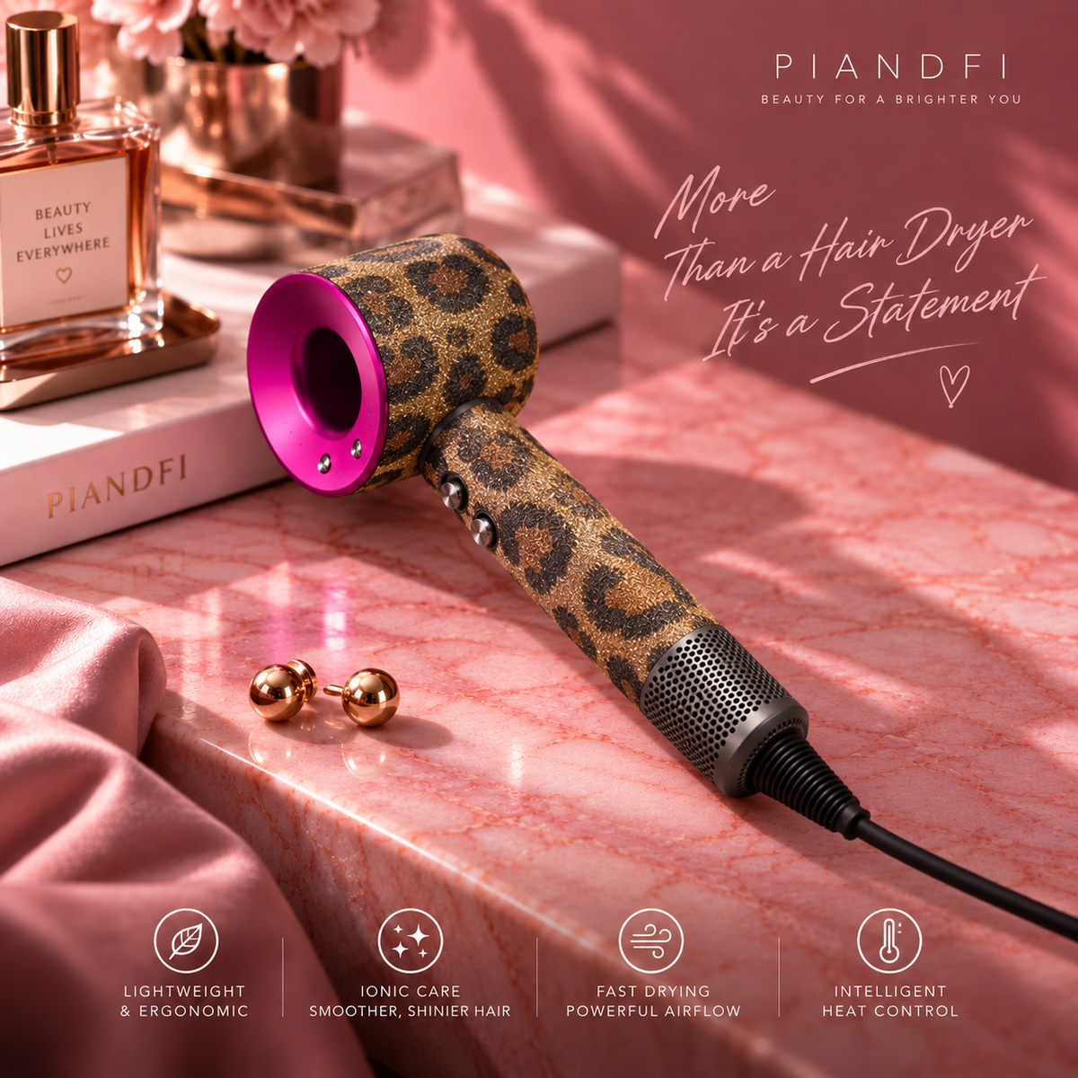 Piandfi™ Supersonic Diamond Hair Dryer (5 attachments)