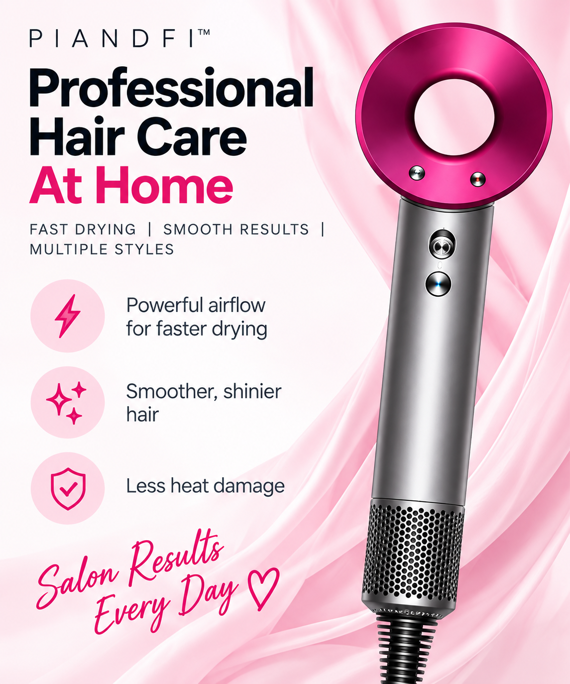 Piandfi™ Supersonic Hair Dryer (5 attachments)