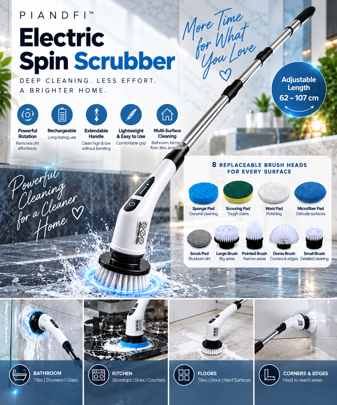 Piandfi™ Electric Cleaning Brush 9 in 1
