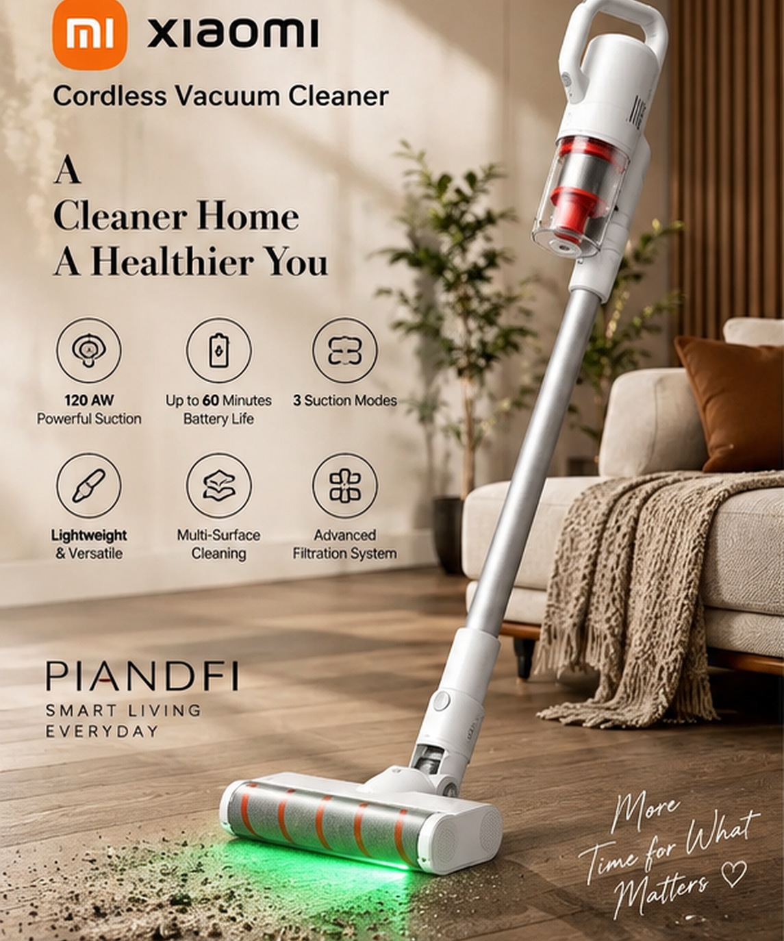 XIAOMI MIJIA wireless vacuum cleaner 3C 120AW